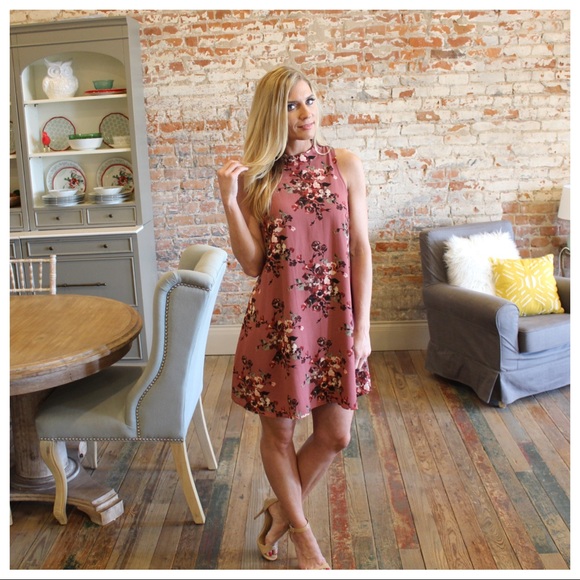 🌞SUMMER SALE🌞Mauve floral sleeveless dress - Picture 4 of 5